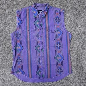 VTG Wrangler Shirt Mens Purple Brushpopper X Long Tails COWBOY MADE USA 17.5-36